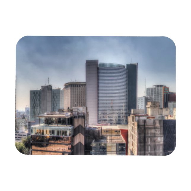 Imán Paisaje Panorámico De La Ciudad De México (Horizontal)
