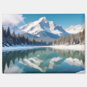 Imán Paisaje Panorámico Montañas Lago Naturaleza Tranqu