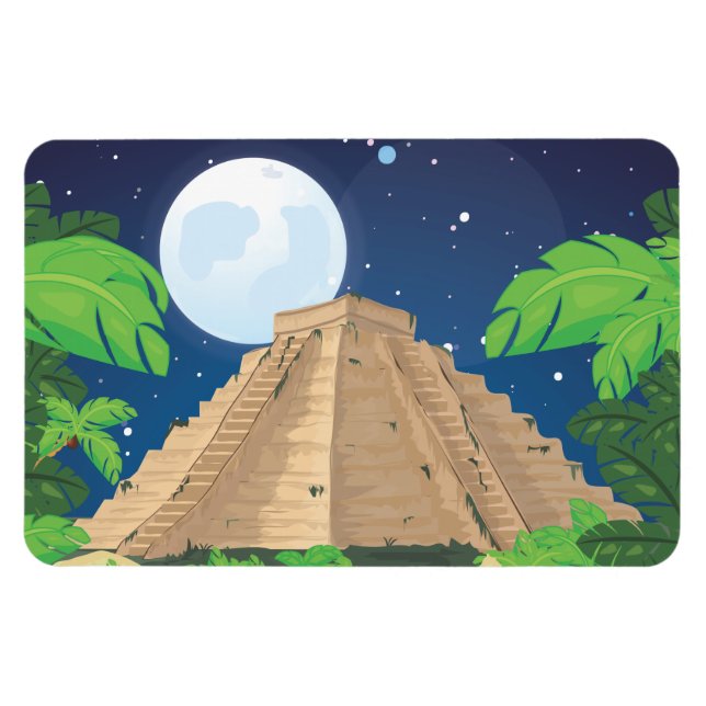 Imán Paisaje personalizado de la Pirámide Azteca (Horizontal)