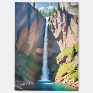 Imán Paisaje pintoresco Montañas Cascada