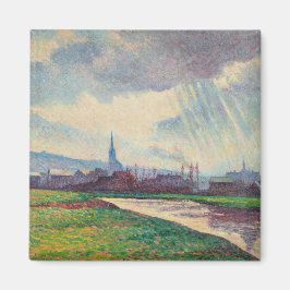 Imán Paisaje rural con río (por Maximilien Luce)