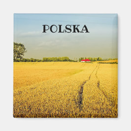 Imán Paisaje rural de la aldea de Polska Polonia