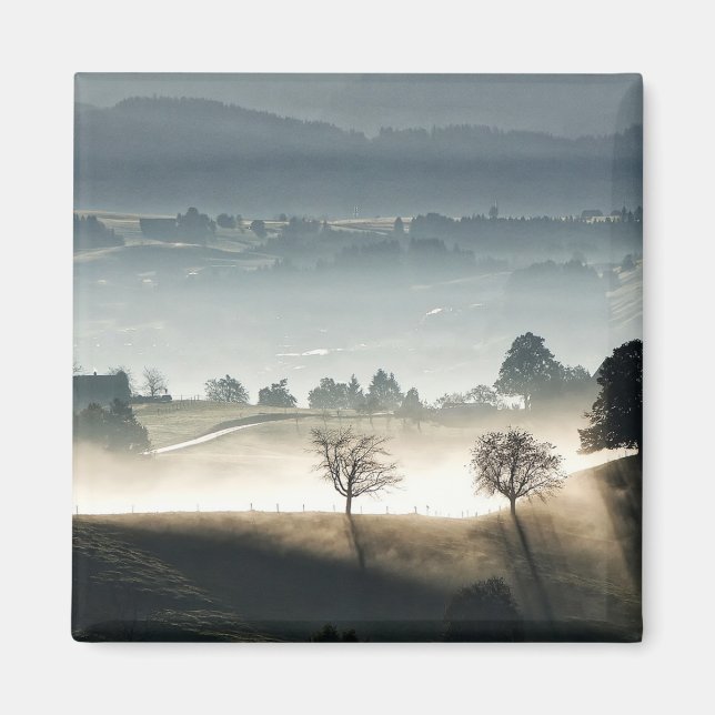 Imán Paisaje rural de Suiza Misty (Frente)