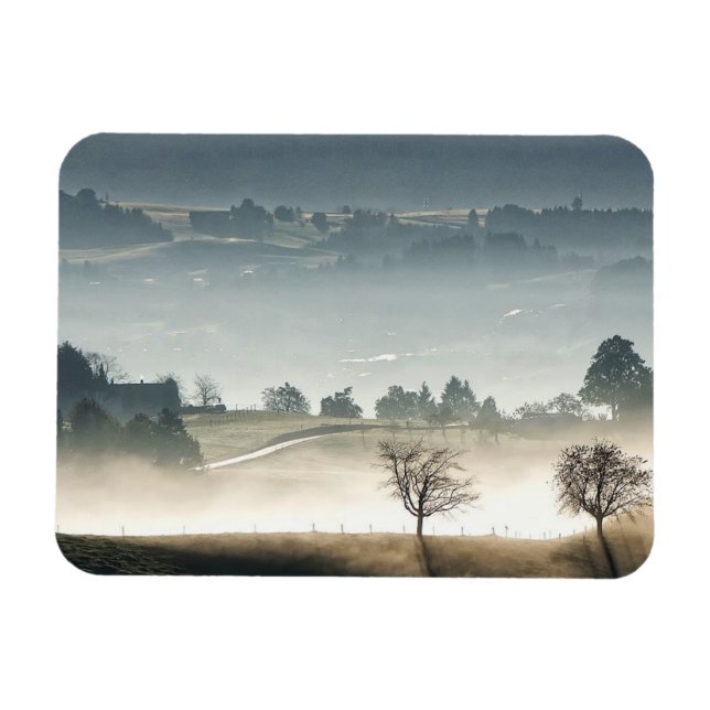 Imán Paisaje rural de Suiza Misty (Horizontal)