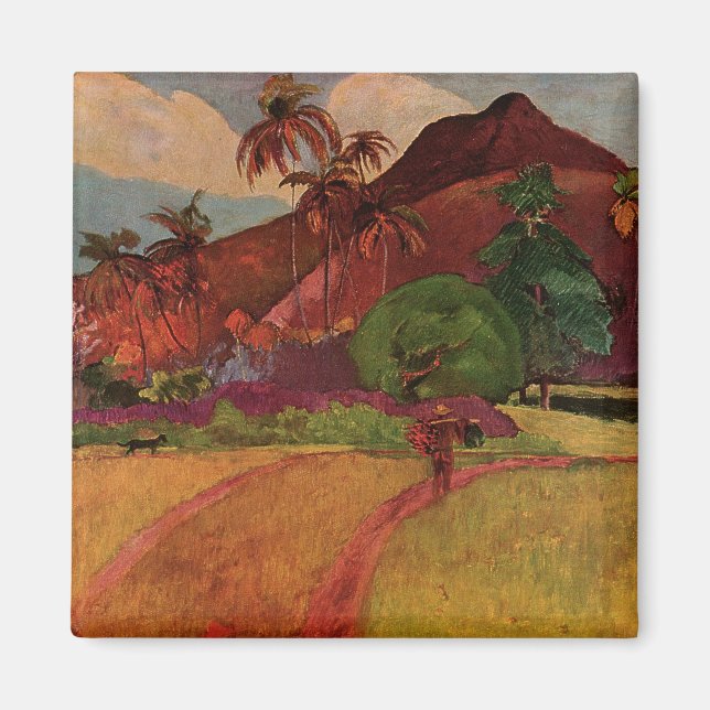 Imán Paisaje tahitiano de Paul Gauguin (1893) (Frente)