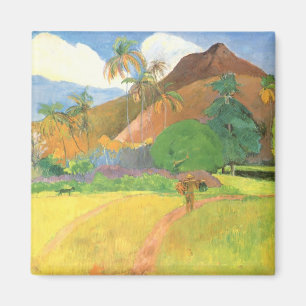 Imán Paisaje tahitiano, montañas Tahiti, Paul Gauguin