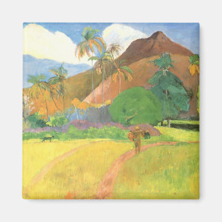 Imán Paisaje tahitiano, montañas Tahiti, Paul Gauguin