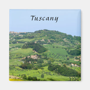 Imán Paisaje típico de Toscana con colinas - Italia