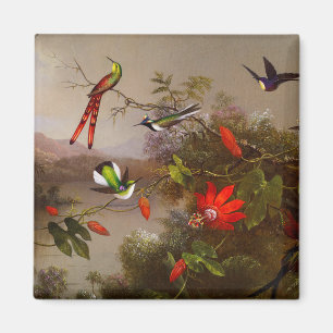 Imán Paisaje tropical con 10 Hummingbirds Heade
