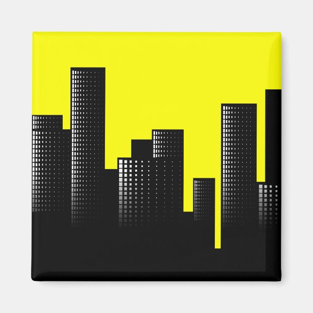 Imán paisaje urbano amarillo (Frente)