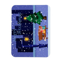 Paisaje urbano con lámpara de calle, árbol y gif