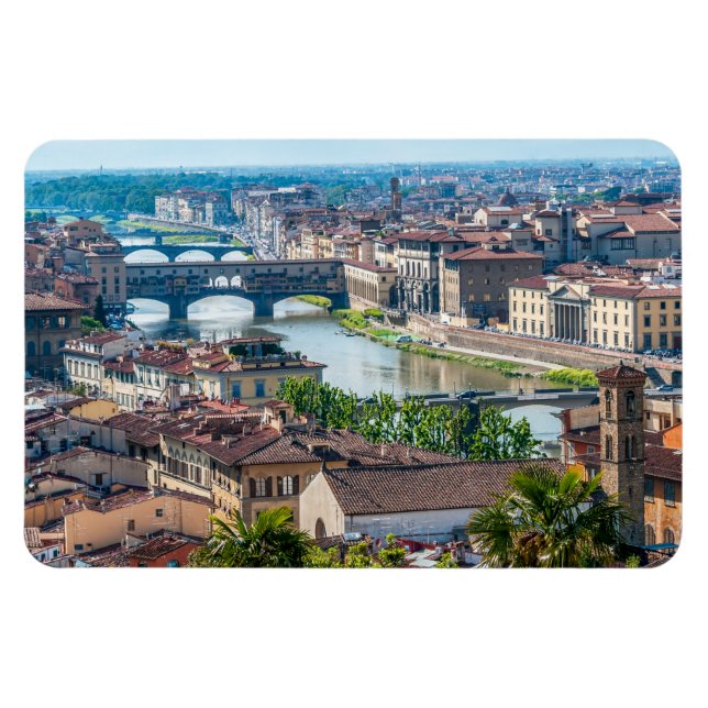 Imán Paisaje urbano de Florencia - Ponte Vecchio sobre  (Horizontal)