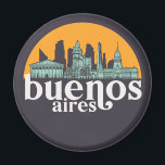 Imán Paisaje urbano de la ciudad de Buenos Aires<br><div class="desc">Diseño de ciudad de estilo vintage y retro con un hermoso paisaje, atracción turística y arte de paisajes urbanos. rascacielos Guay y artículos de ilustracion de silueta de construcción para turistas y viajeros. Perfecto como recuerdo para volver a casa cuando viaja por todo el mundo. Guarde la memoria de sus...</div>