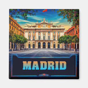 Imán 🧲 Paisaje urbano de Madrid Recuerdo de vacaciones