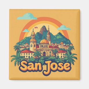 Imán Paisaje urbano de San José con el Capitolio emblem