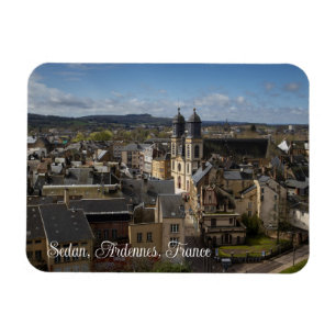 Imán Paisaje urbano de Sedan, Ardenas, Francia