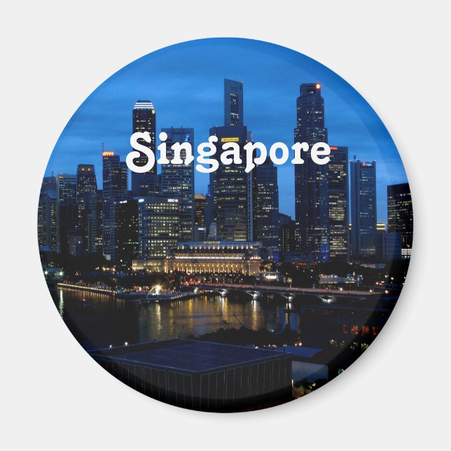 Imán Paisaje urbano de Singapur (Frente)