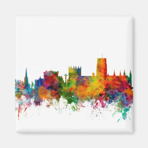 Imán Paisaje urbano del horizonte de Durham Inglaterra