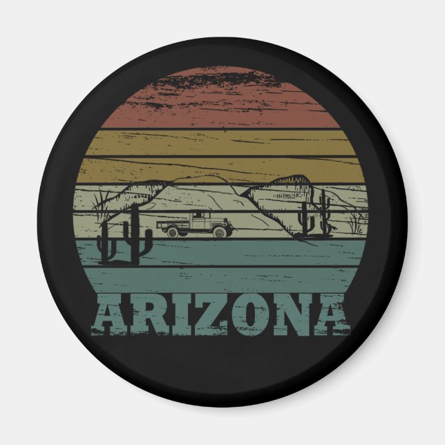 Imán paisaje vintage de arizona (Frente)