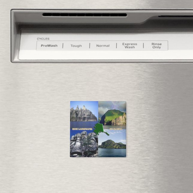 Imán Paisajes rocosos del poblado de Alaska (In situ (lavavajillas))