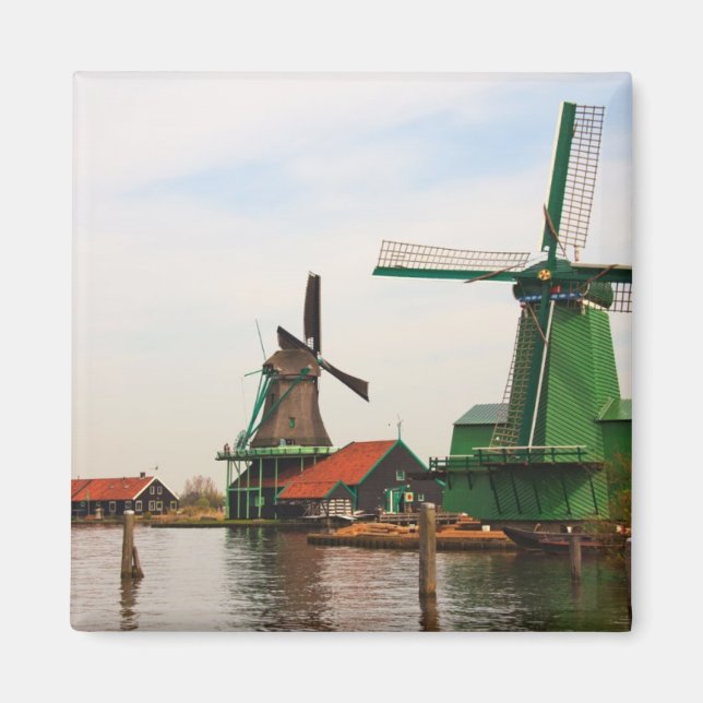 Imán Países Bajos: Molinos de viento, Zaanse Schans, Ho (Frente)