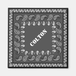 Imán Paisley Bandana Occidental Gris Carbón Personaliza