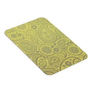 Imán Paisley de color tierra tostada sobre amarillo