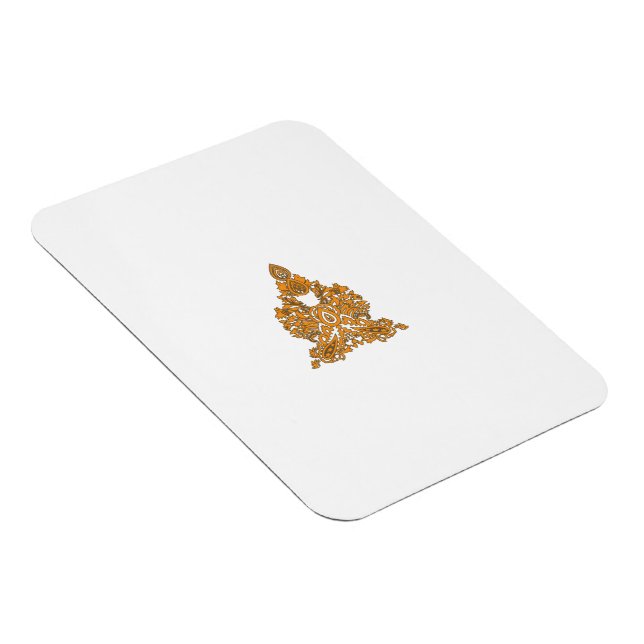 Imán Paisley Floral Art ・ Naranja Boho Decoración (Lado Derecho)