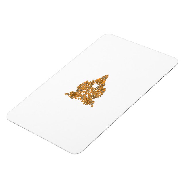 Imán Paisley Floral Art ・ Naranja Boho Decoración (Lado Izquierdo)