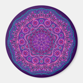 Imán Paisley morada y azul Mandala