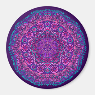 Imán Paisley morada y azul Mandala