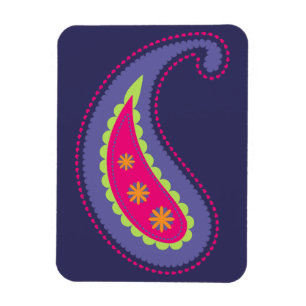 Imán Paisley morada y rosa