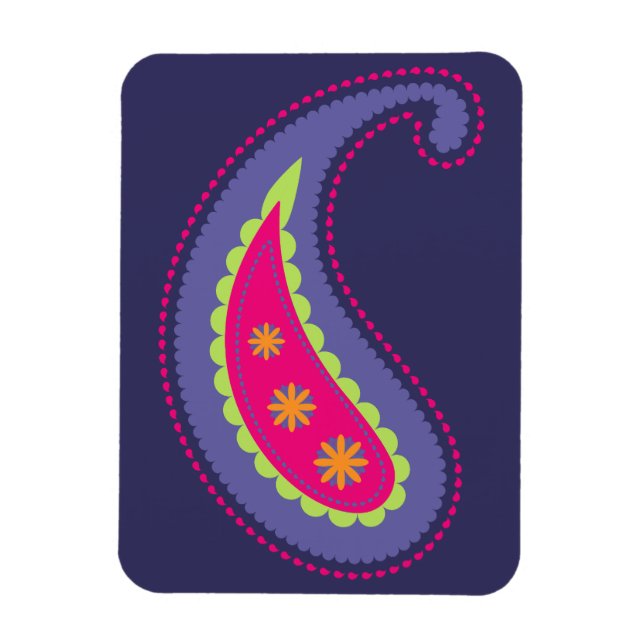 Imán Paisley morada y rosa (Vertical)