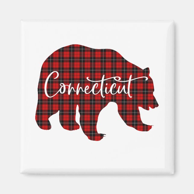 Imán Pajama del oso de Connecticut de trenzado rojo (Frente)