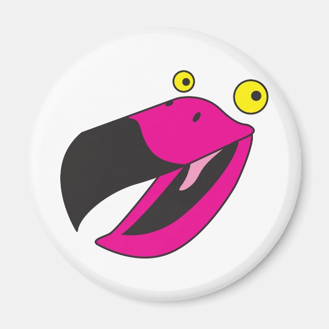 Imán Pajarito beaker con cara graciosa (Frente)