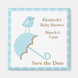 Imán Pájaro azul y paraguas