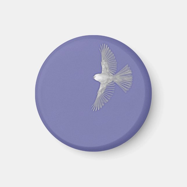 Imán Pájaro blanco en vuelo (Frente)