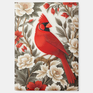 Imán Pájaro Cardinal del Norte Hermosa Floral