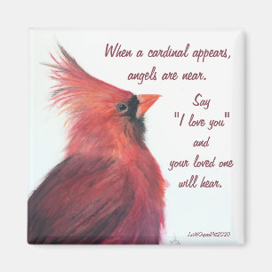 Imán Pájaro cardinal rojo magnético
