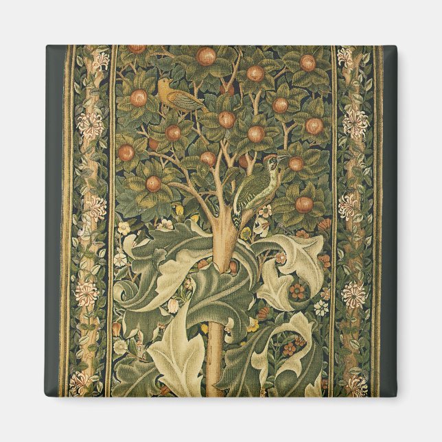 Imán Pájaro carpintero de William Morris, Arte textil v (Frente)