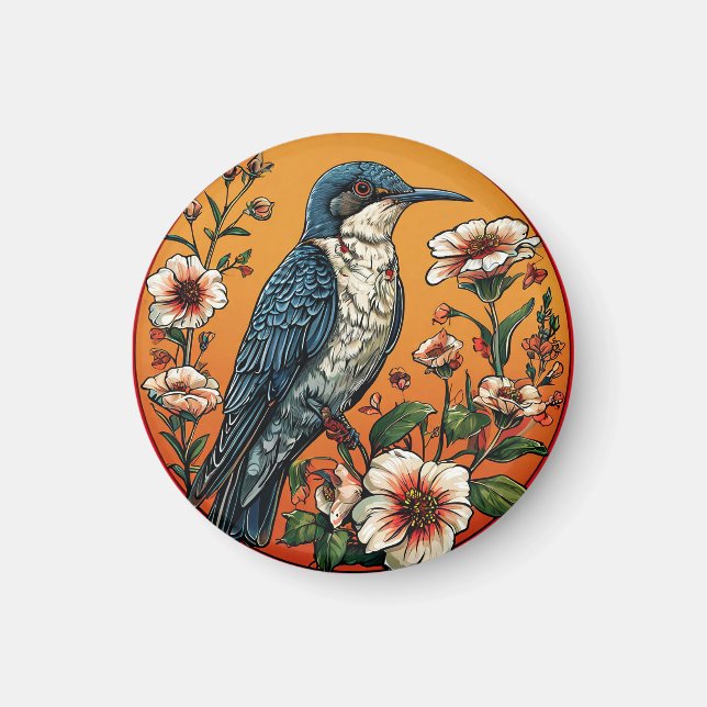 Imán Pájaro cuclillo oriental colorido (Frente)