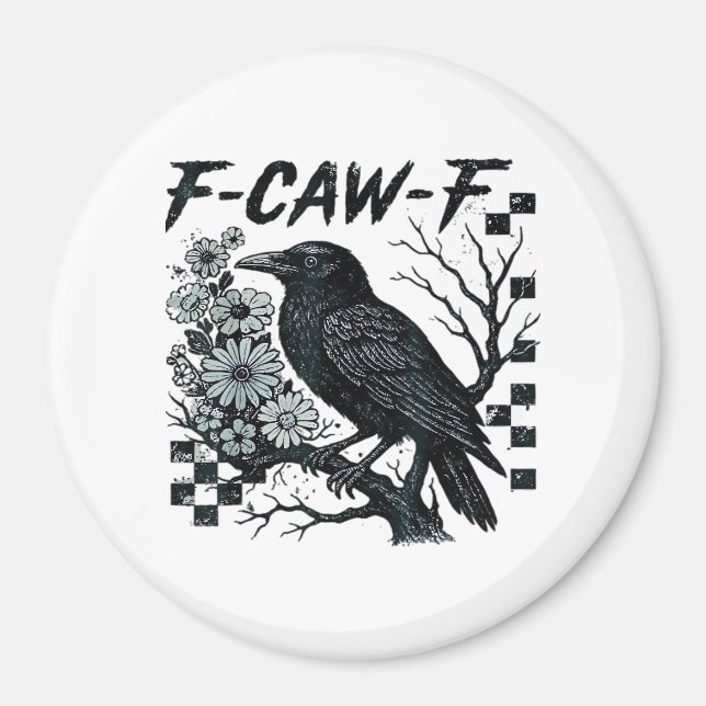 Imán Pájaro Cuervo Retro Clásico F-Caw-F (Frente)