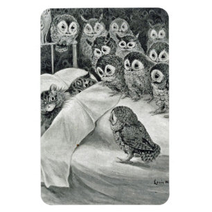 Imán Pájaro de búho gato Louis Wain