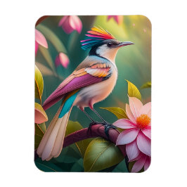 Imán Pájaro de fantasía Jay con cresta de arcoíris