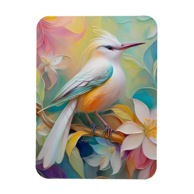 Imán Pájaro de Fantasía Rumped Dorado (Vertical)