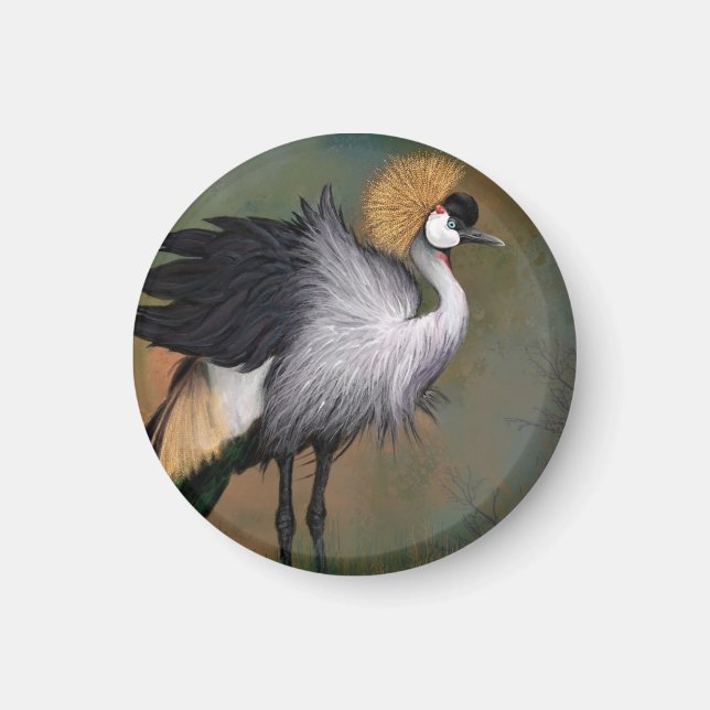 Imán Pájaro de grulla de Magnet (Frente)