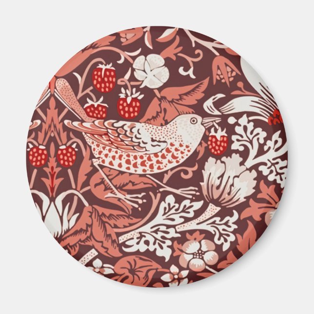 Imán Pájaro de Terracota Strawberry Thief de William Mo (Frente)