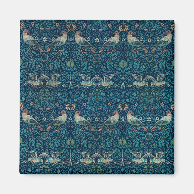 Imán Pájaro de William Morris, arte textil de jardín vi (Frente)