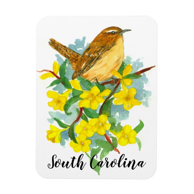 Imán Pájaro del estado de Carolina del Sur Wren Waterco (Vertical)