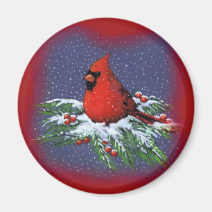 IMÁN PÁJARO DEL NAVIDAD: CARDENAL: ARTE